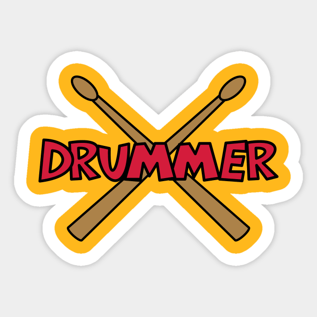 Drummer crossed Drumsticks Sticker by schlag.art